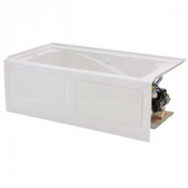 EverClean 5 ft. x 32 in. Left Drain Whirlpool Tub in White