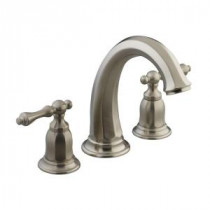 Kelston 2-Handle Deck Mount Bath Tub Faucet Trim in Vibrant Brushed Nickel (Valve Not Included)