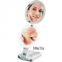 7 in. W x 16 in. H LED Lighted Ultimate Make-Up Mirror in Ivory