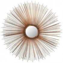 Sunburst Mirror 41 in. x 41 in. Iron, Glass and Wood Framed Mirror