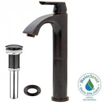 Linus Single Hole Single-Handle Vessel Bathroom Faucet with Pop-Up Drain in Antique Rubbed Bronze