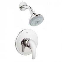 Eurosmart Single-Handle 4-Spray Shower Faucet in StarLight Chrome