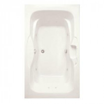 Morice 6 ft. Reversible Drain Acrylic Whirlpool Bath Tub with Heater in Biscuit