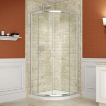 Prime 31-3/8 in. x 31-3/8 in. x 72 in. Framed Sliding Shower Enclosure in Chrome with Shower Base