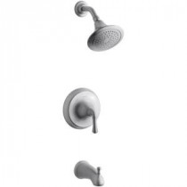 Forte Rite-Temp 1-Handle 1-Spray Pressure-Balance Tub and Shower Faucet Trim Kit in Brushed Chrome (Valve Not Included)