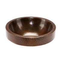 Round Skirted Hammered Copper Vessel Sink in Oil Rubbed Bronze