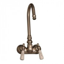 2-Handle Claw Foot Tub Faucet without Hand Shower with Old Style Spigot in Brushed Nickel