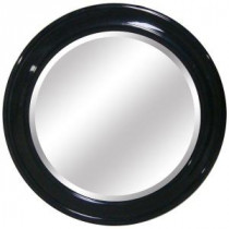 36 in. x 36 in. Round Decorative Gloss Black Framed Mirror