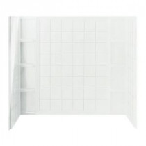 Ensemble Tile 37-1/2 in. x 60 in. x 54-1/4 in. 3-piece Direct-to-Stud Tub and Shower Wall Set in White