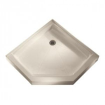 38.125 in. x 38.0625 in. Neo-Angle Single Threshold Shower Base in Linen