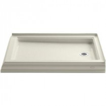 Memoirs 48 in. x 34 in. Double Threshold Shower Base in Biscuit