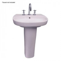 Zen 600 23 in. Pedestal Combo Bathroom Sink for 8 in. Widespread in White