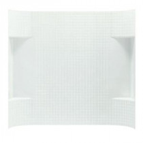 Accord Tile 1-1/4 in. x 60 in. x 55 in. 1-piece Direct-to-Stud Back Wall in White