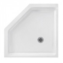 38 in. x 38 in. Solid Surface Single Threshold Shower Floor in White