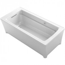 Archer 5.66 ft. Reversible Drain Bathtub in White with Bask Heated Surface