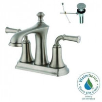 4 in. Centerset 2-Handle Bathroom Faucet in Brushed Nickel with Pop-Up Drain