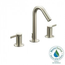 Stillness 8 in. Widespread 2-Handle Low-Arc Bathroom Faucet in Vibrant Brushed Nickel