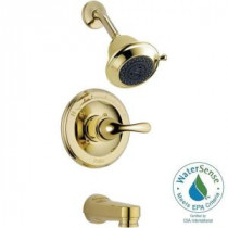 Classic Single-Handle 3-Spray Tub and Shower Faucet in Polished Brass (Rough-In Not Included)