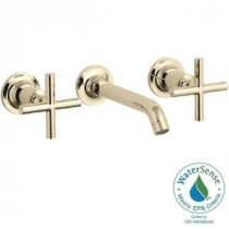 Purist Wall-Mount 2-Handle Bathroom Faucet Trim Kit in Vibrant French Gold