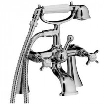 2-Handle Claw Foot Tub Faucet with Hand Shower in Chrome