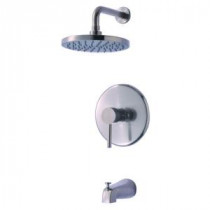 Euro Collection Single-Handle 1-Spray Tub and Shower Faucet in Brushed Nickel
