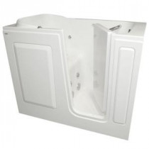 Gelcoat 4 ft. Right Quick Drain Walk-In Whirlpool Tub in White