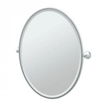 Franciscan 29 in. x 33 in. Framed Single Large Oval Mirror in Chrome