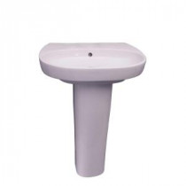 Zen 600 23 in. Pedestal Combo Bathroom Sink for 4 in. Centerset in White