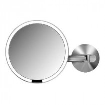 13.8 in. x 9.1 in. Wall-Mount Lighted Sensor-Activated Vanity Makeup Mirror in Brushed Stainless Steel Hard-Wired