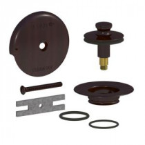 QuickTrim Lift and Turn Bathtub Stopper and 1-Hole Overflow with 2 O-Rings Trim Kit, Oil-Rubbed Bronze