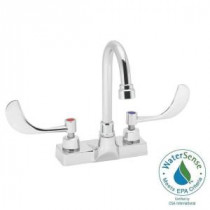 Commander 4 in. Centerset 2-Handle High-Arc Bathroom Faucet in Polished Chrome