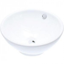 Round Vitreous China Vessel Sink in White