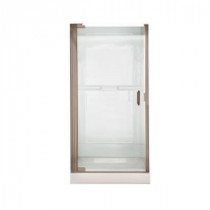 Euro 25.4 in. x 65.5 in. Semi-Framed Continuous Pivot Shower Door in Brushed Nickel with Clear Glass