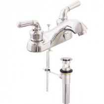 Prestige Collection 4 in. Centerset 2-Handle Washerless Bathroom Faucet in Chrome with Brass Pop-Up