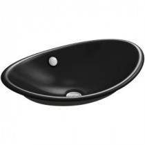 Iron Plains Vessel Sink in Black Black with Iron Black Painted Underside