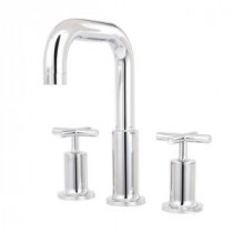 Purist 8 in. Deck Mount 2-Handle Mid-Arc Bathroom Faucet Trim Only in Polished Chrome Less Valve