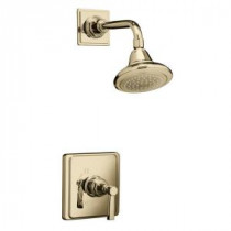 Pinstripe Pure Rite-Temp Pressure-Balance Shower Faucet Trim in Vibrant French Gold (Valve Not Included)