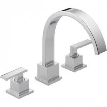 Vero 2-Handle Deck-Mount Roman Tub Faucet Trim Kit Only in Chrome (Valve Not Included)