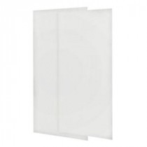 36 in. x 72 in. 2-piece Easy Up Adhesive Shower Wall Panel in White