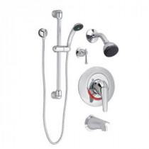 Commercial 36 in. Shower System with Hand Shower, Tub Spout, Showerhead and 3-Way Diverter in Polished Chrome