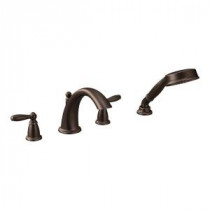 Brantford 2-Handle Deck-Mount Roman Tub Faucet Trim Kit with Hand Shower in Oil Rubbed Bronze (Valve Sold Separately)