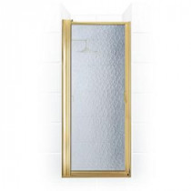 Paragon Series 34 in. x 65-5/8 in. Framed Maximum Adjustment Pivot Shower Door in Gold and Aquatex Glass