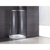 34 in. x 34 in. x 76 in. Shower Kit with Reversible Sliding Door and Shower Base