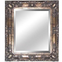 27 in. x 31 in. Rectangular Decorative Antique Wood Resin Framed Mirror