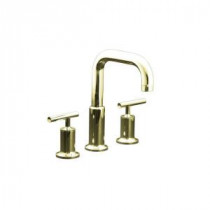 Purist Deck Mount 8 in. Widespread 2-Handle High-Arc Bathroom Faucet Trim in Vibrant French Gold