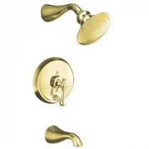 Revival 1-Handle Tub and Shower Faucet Trim Kit in Vibrant Polished Brass (Valve Not Included)