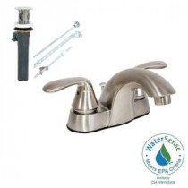 Tuscany Collection 4 in. Centerset 2-Handle Bathroom Faucet with Pop-Up in Brushed Nickel