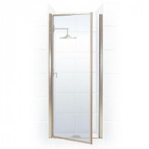 Legend Series 28 in. x 68 in. Framed Hinged Shower Door in Brushed Nickel with Clear Glass
