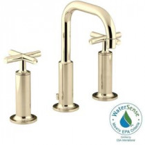 Purist 8 in. Widespread 2-Handle Mid-Arc Bathroom Faucet in Vibrant French Gold