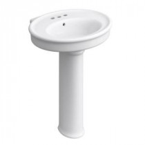 Willamette Pedestal Combo Bathroom Sink in White